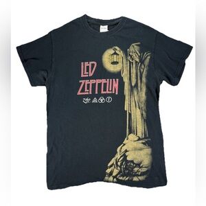 Led Zeppelin Band The Hermit T Shirt Adult Small Black Rock Music Vintage 70s